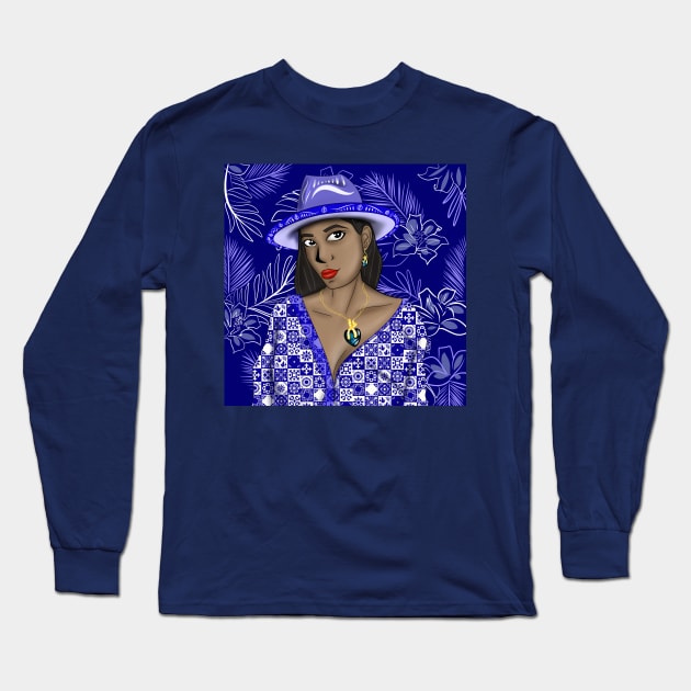 talavera muse in panama pattern style artsy ecopop Long Sleeve T-Shirt by jorge_lebeau